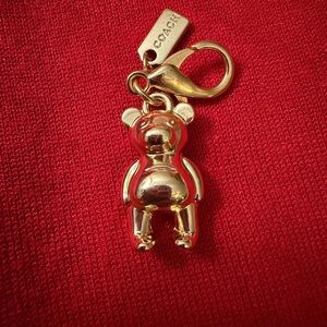 AUTHENTIC Coach Gold Bear Charm, Keychain, or pendant for necklace.
